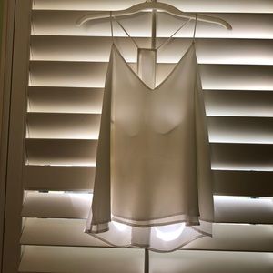 White sheer razor back tank